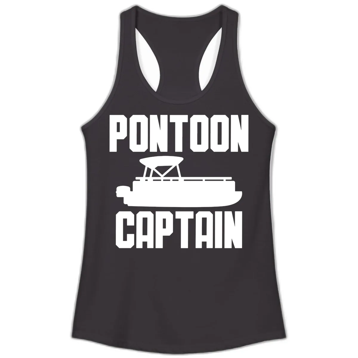 Pontoon Captain Lifestyle Design Ladies Tank in Black