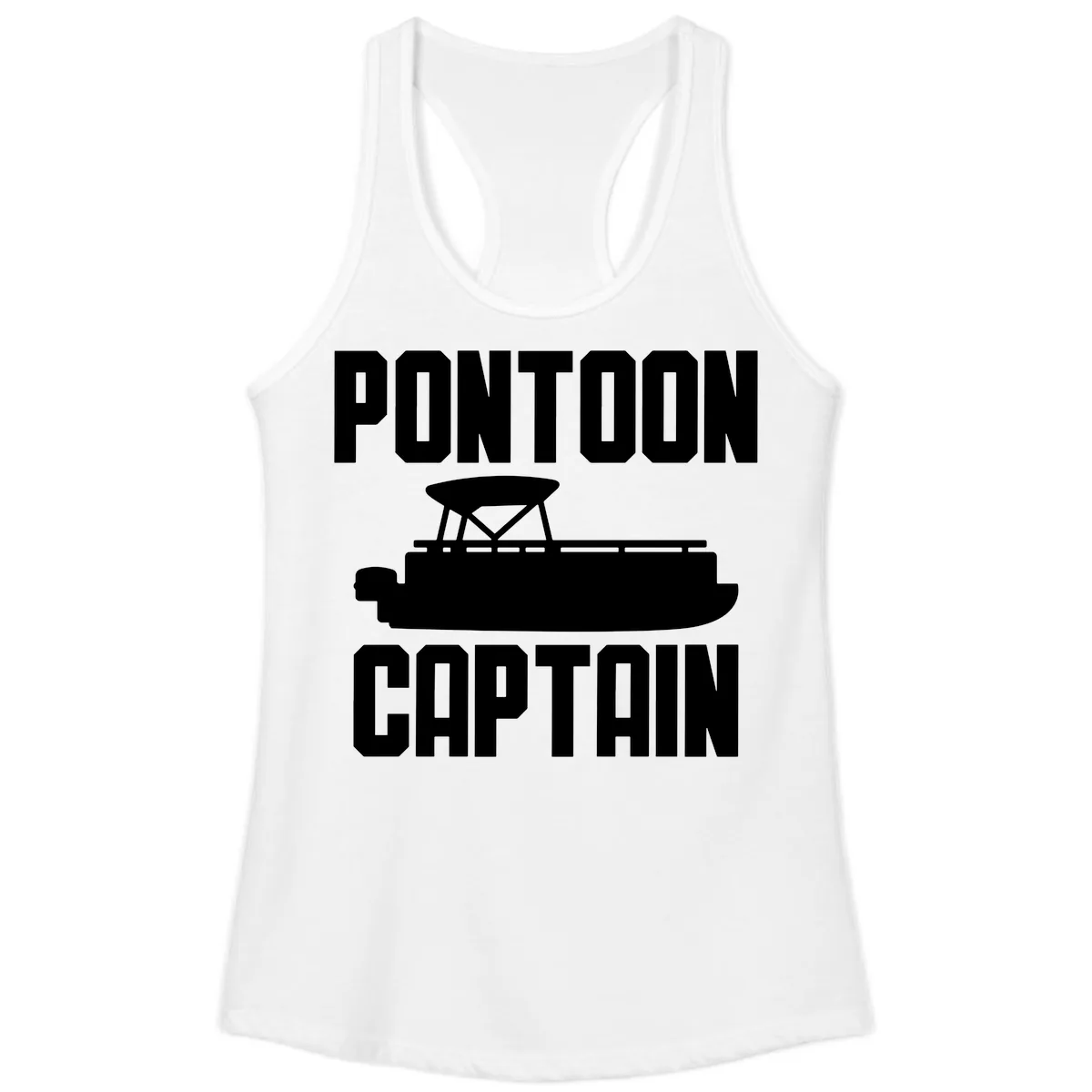 Pontoon Captain Lifestyle Design Ladies Tank in White