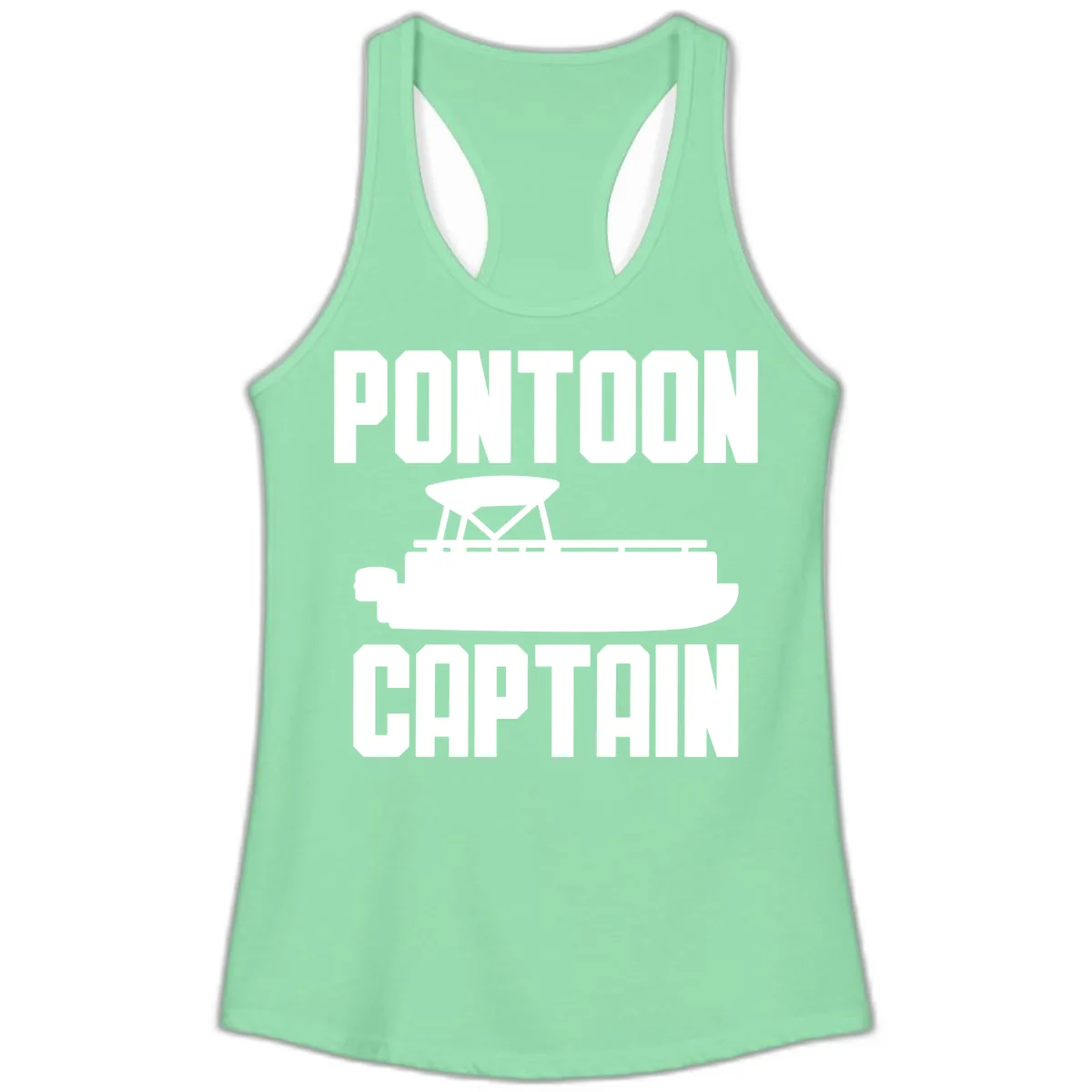 Pontoon Captain Lifestyle Design Ladies Tank in Solid Mint