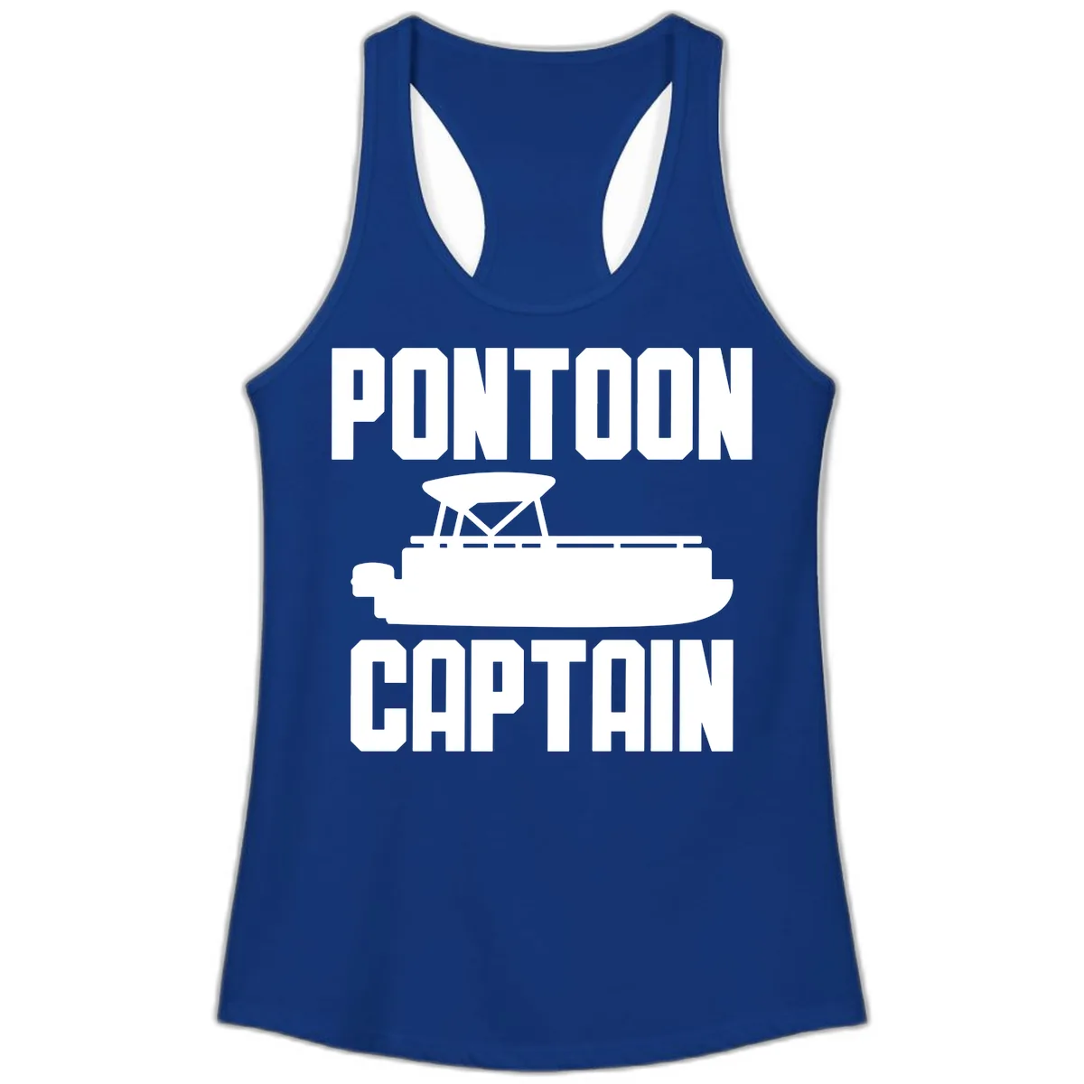 Pontoon Captain Lifestyle Design Ladies Tank in Solid Royal