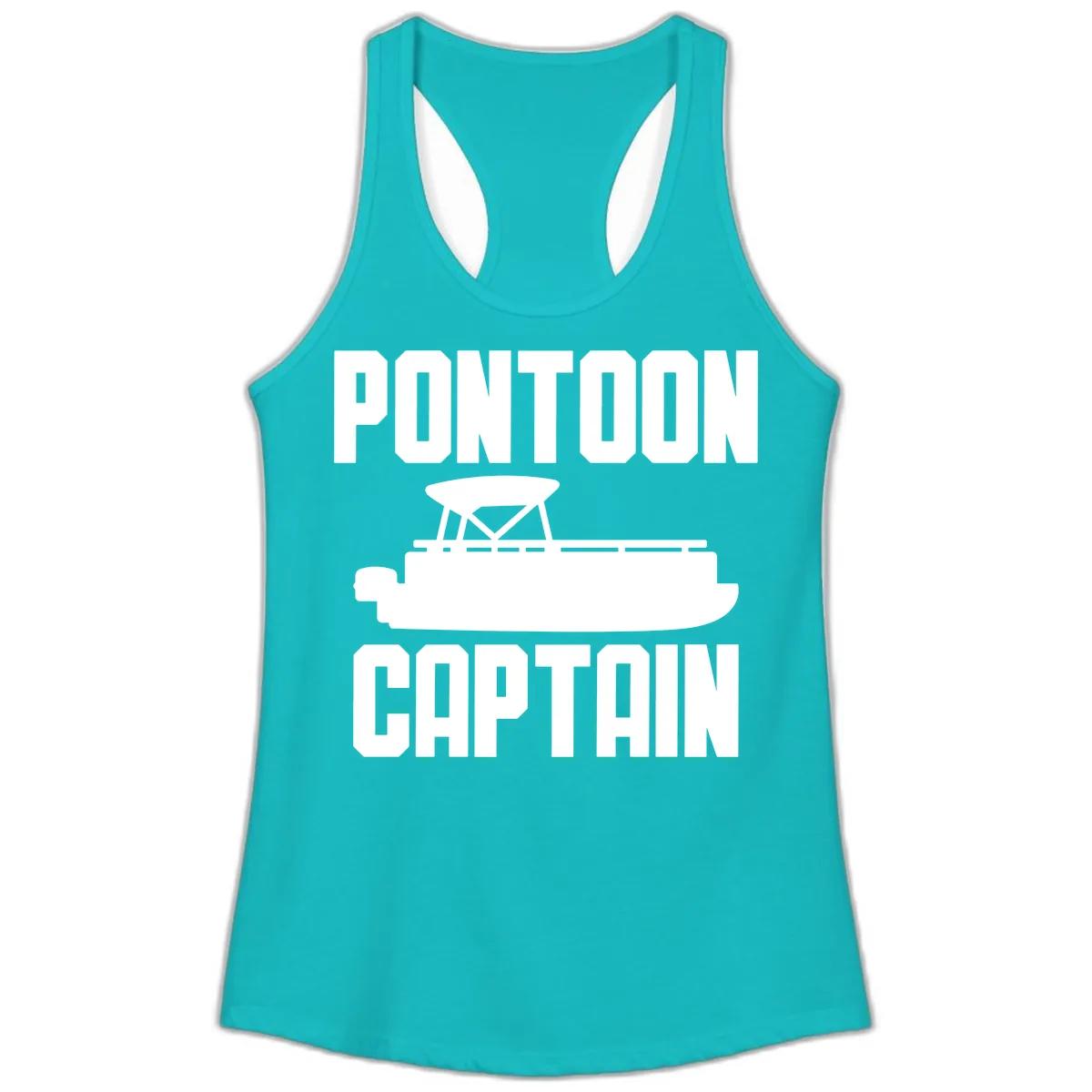 Pontoon Captain Lifestyle Design Ladies Tank in Tahiti Blue