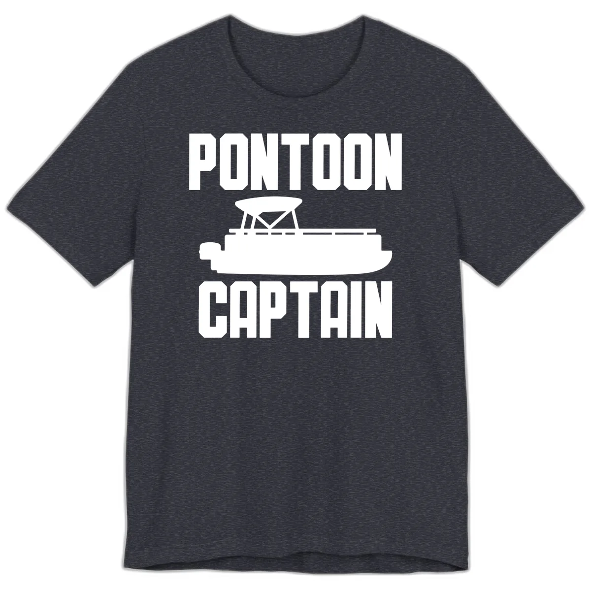 Pontoon Captain Lifestyle Design Premium T-Shirt in Heather Navy