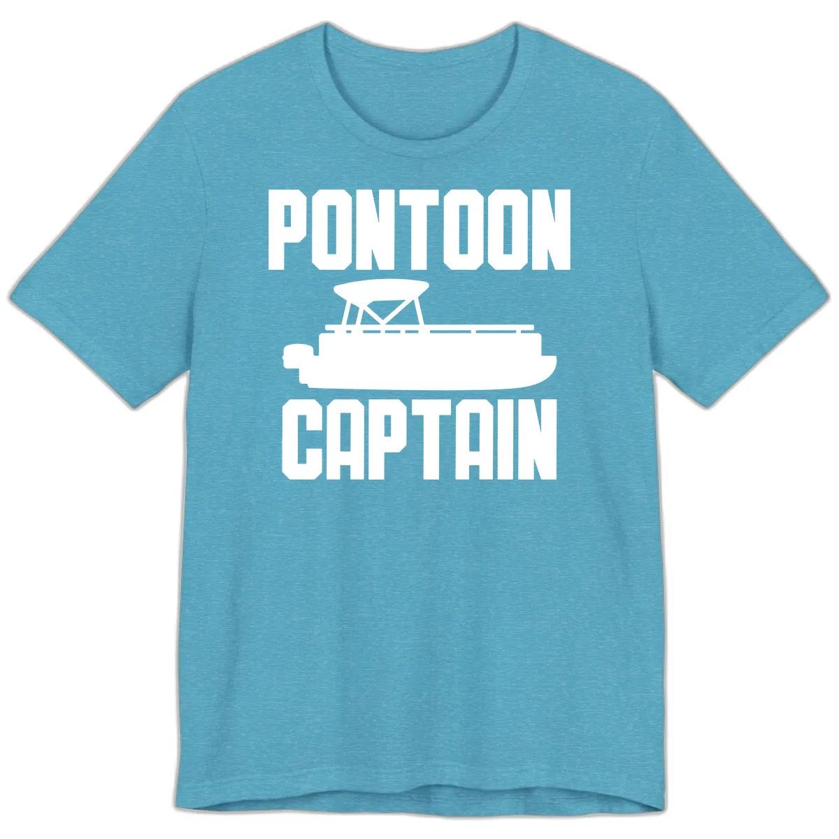 Pontoon Captain Lifestyle Design Premium T-Shirt in Heather Aqua