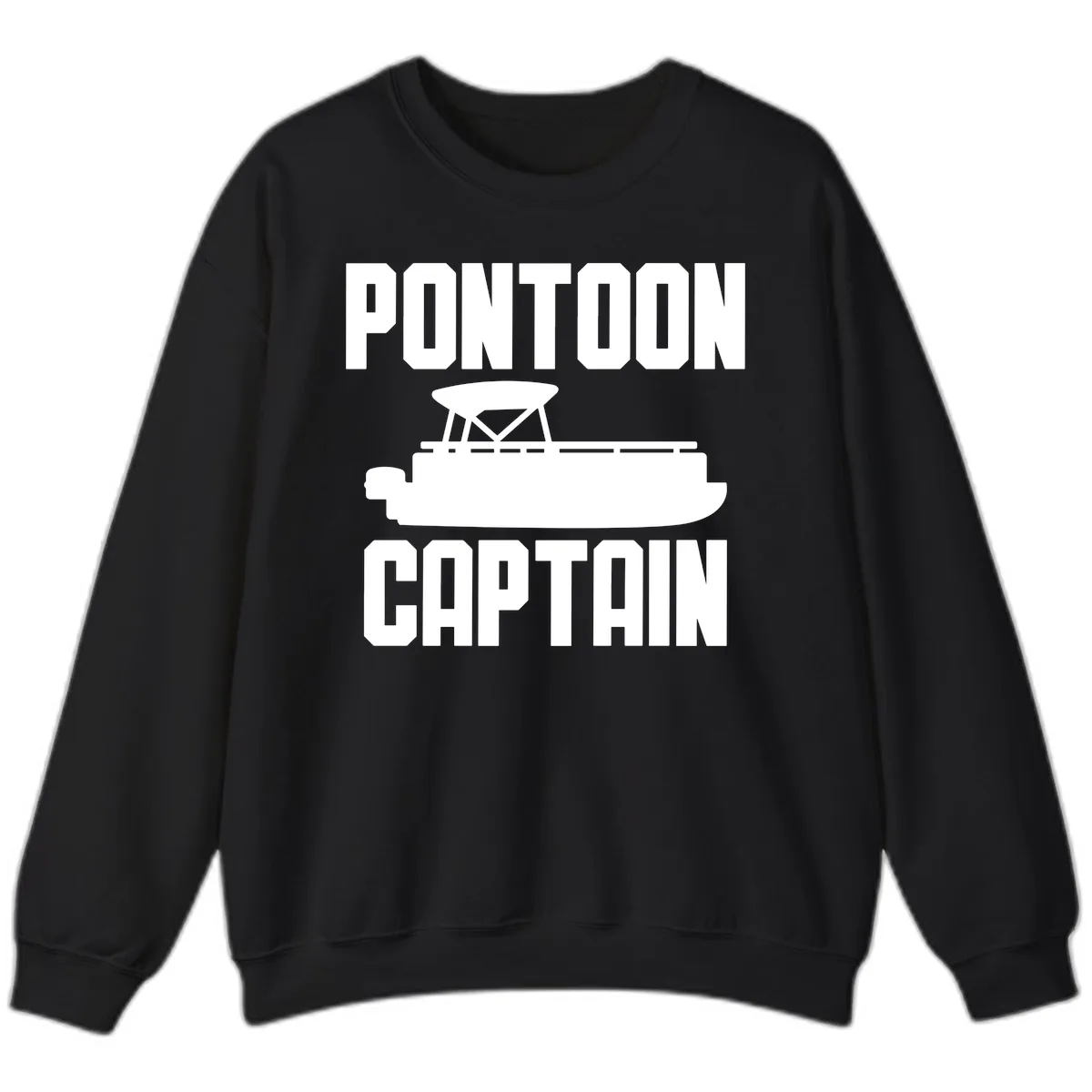 Pontoon Captain Lifestyle Design Sweatshirt in Black