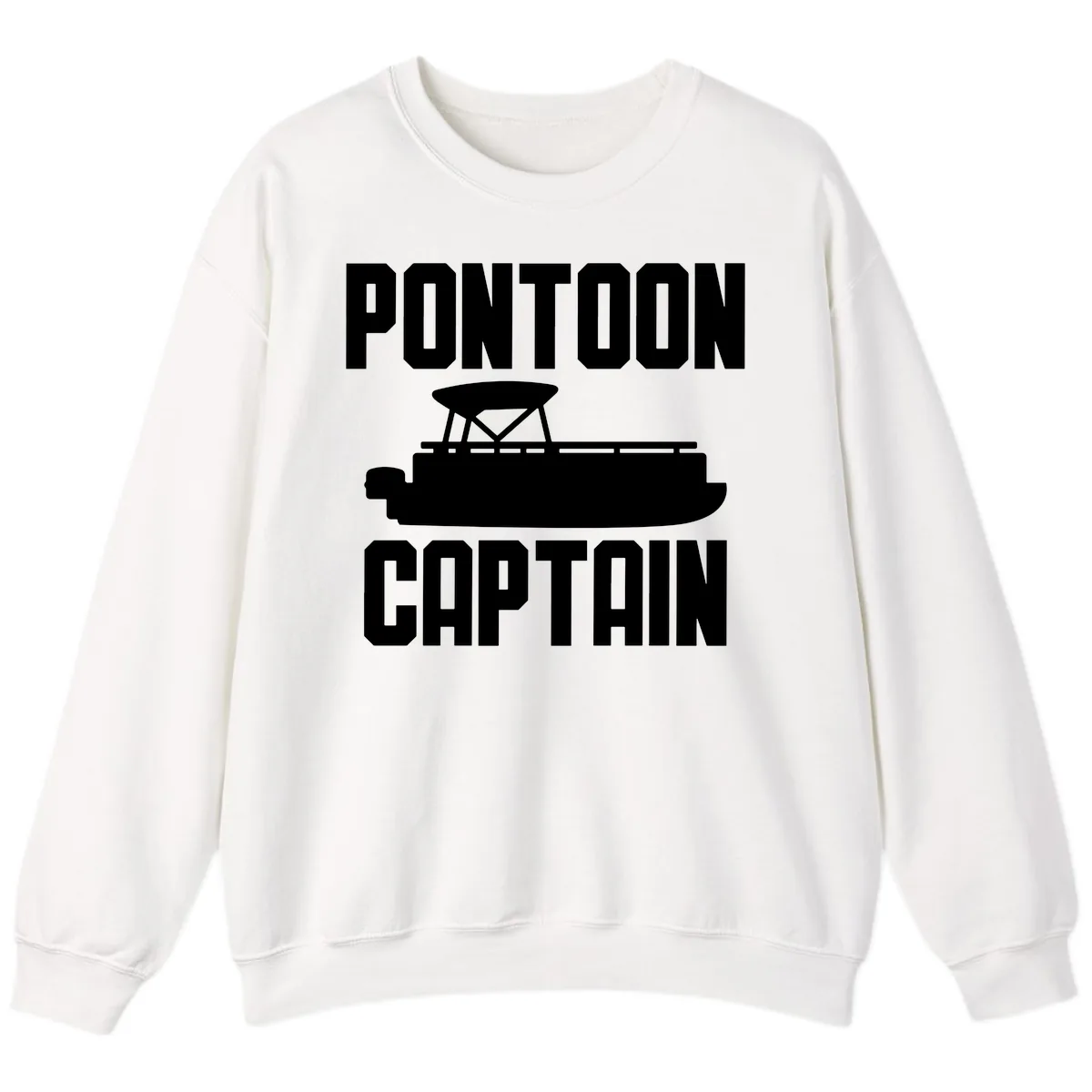 Pontoon Captain Lifestyle Design Sweatshirt in White