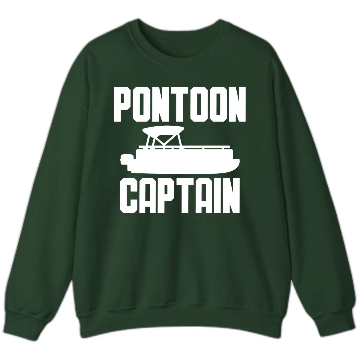 Pontoon Captain Lifestyle Design Sweatshirt in Forest Green