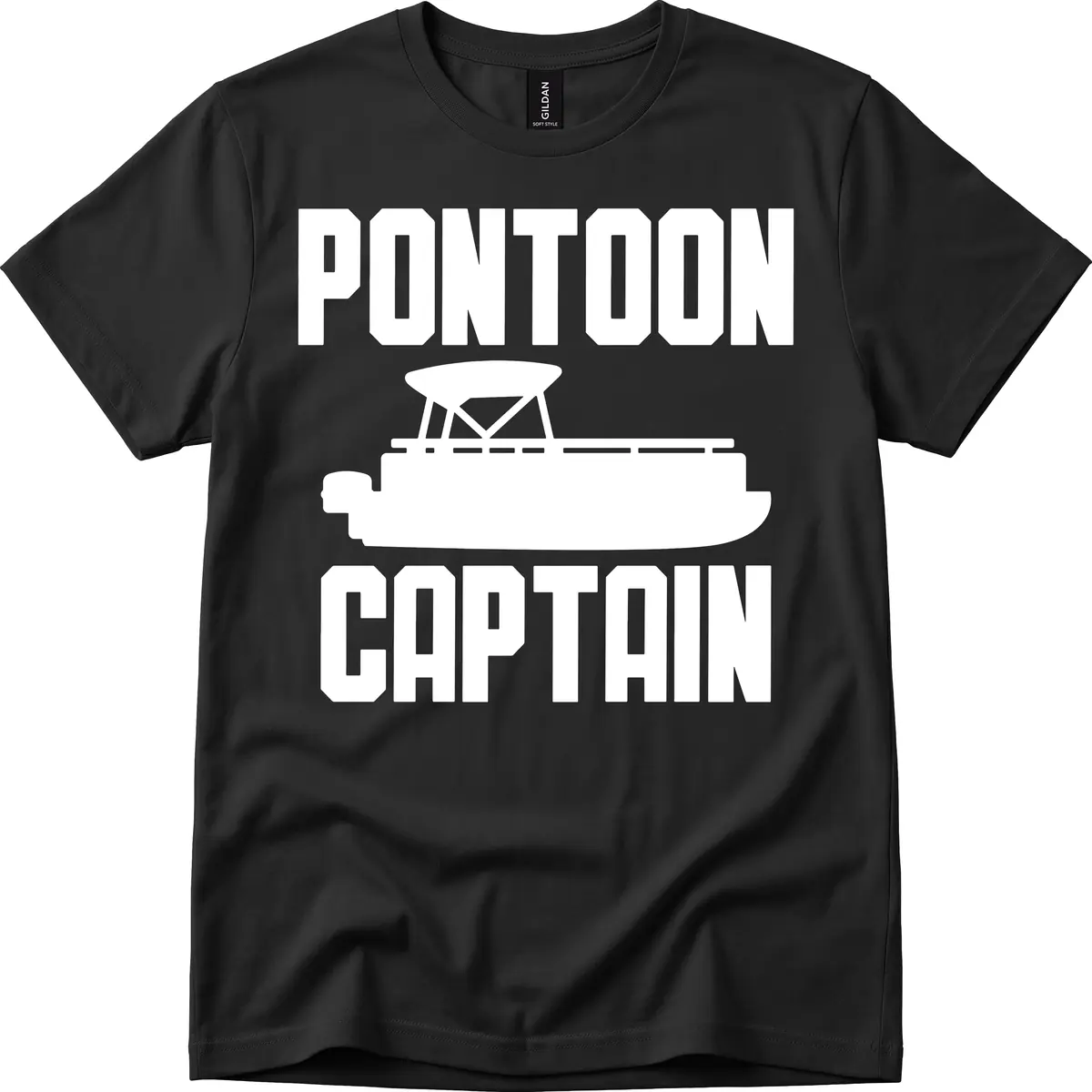 Pontoon Captain Lifestyle Design T-Shirt in Black