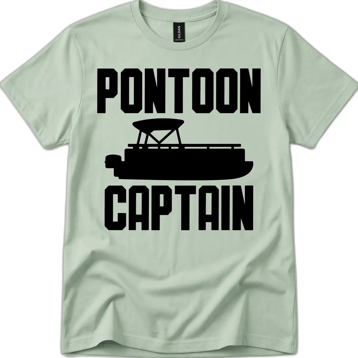 Pontoon Captain Lifestyle Design T-Shirt in Sage