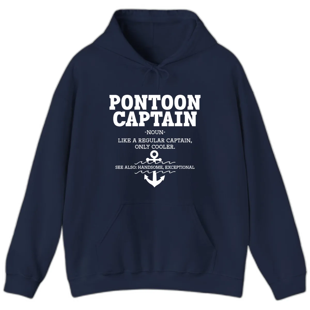 Pontoon Captain Noun Definition Hoodie in Navy