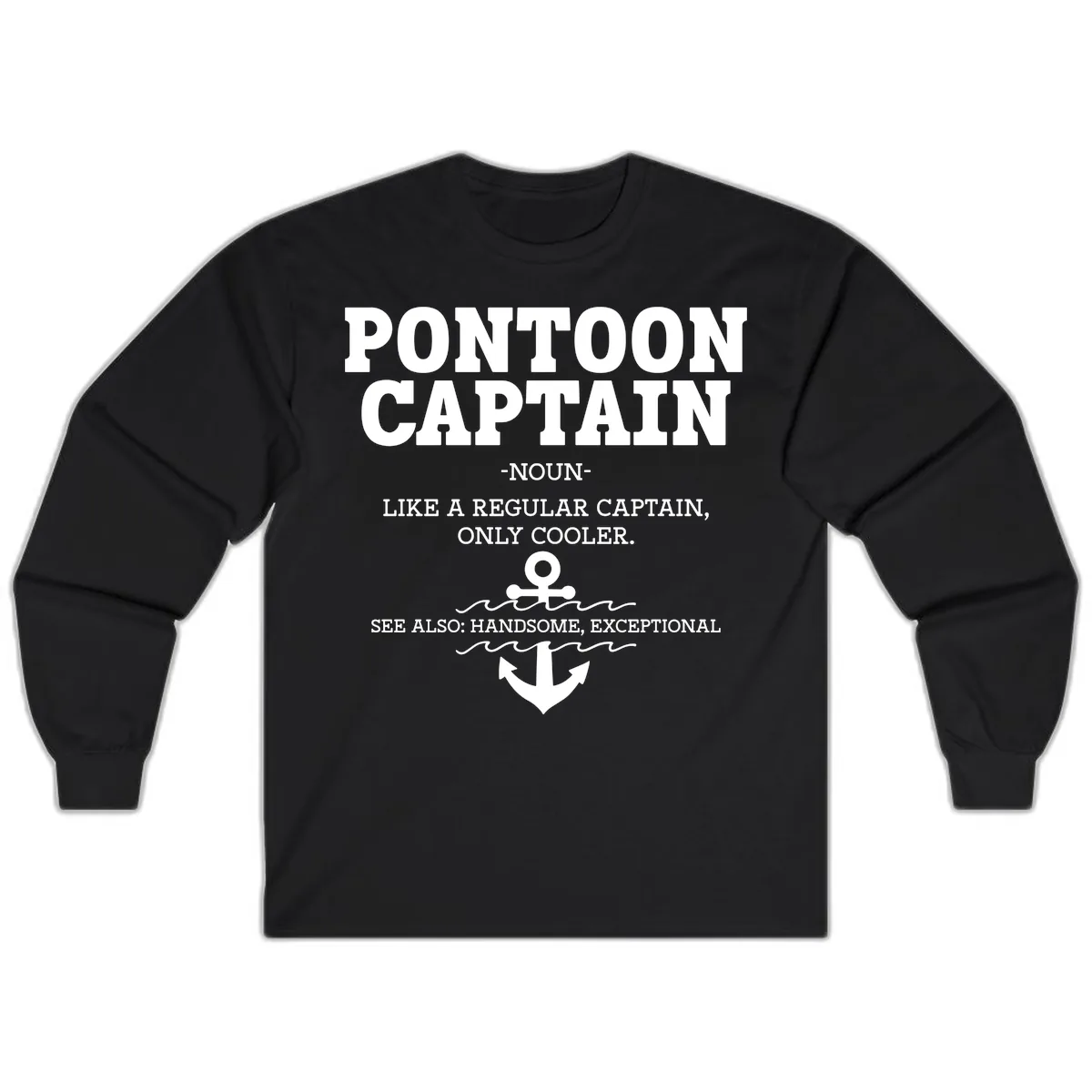 Pontoon Captain Noun Definition Long Sleeve in Black