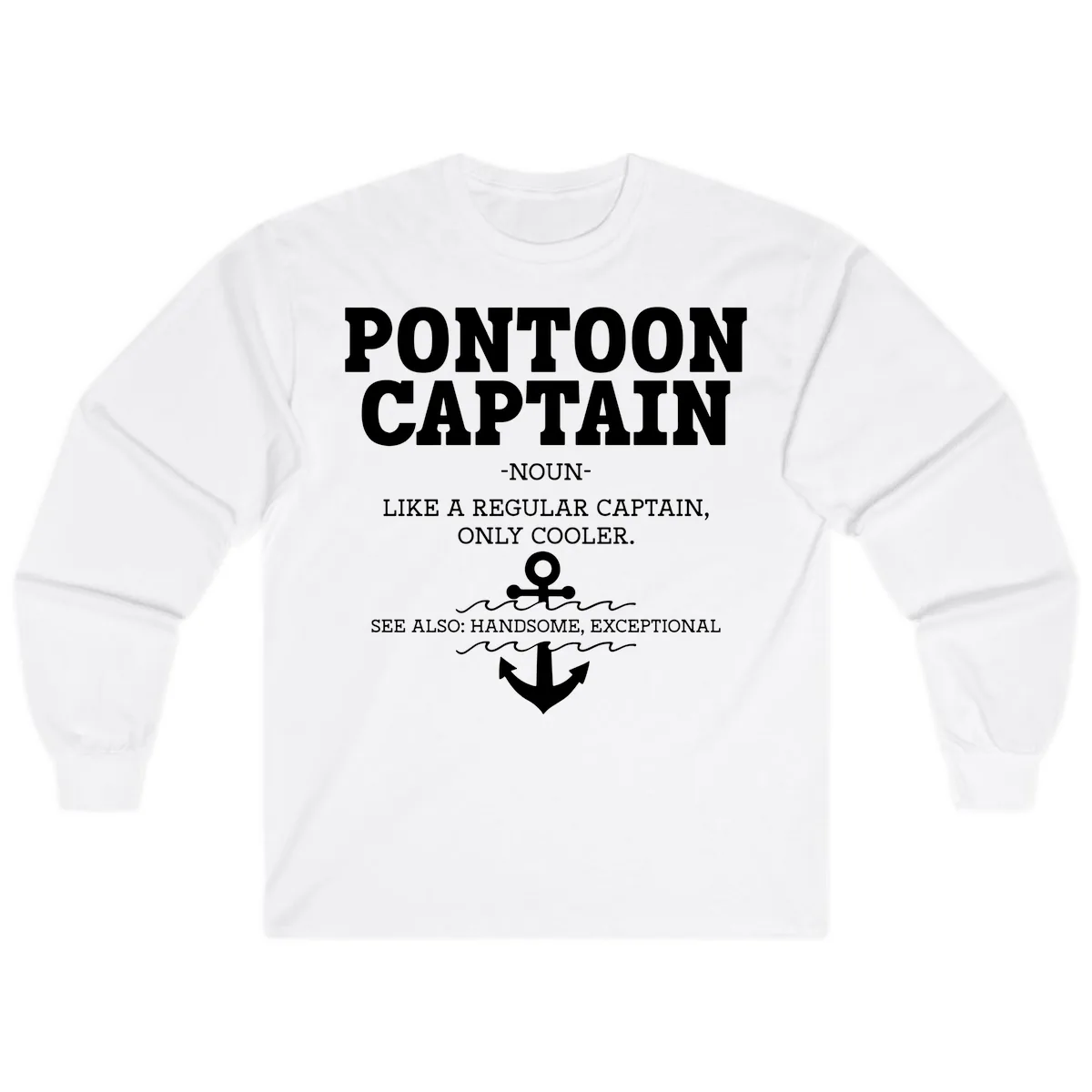 Pontoon Captain Noun Definition Long Sleeve in White