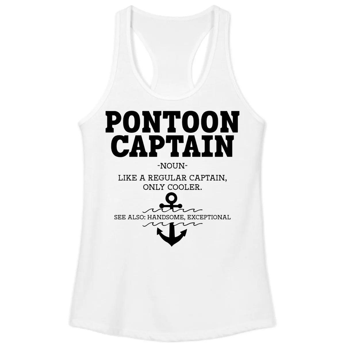 Pontoon Captain Noun Definition Ladies Tank in White