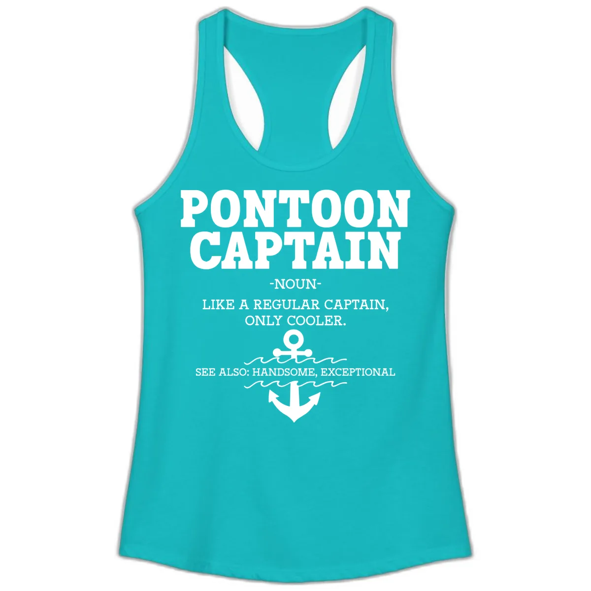Pontoon Captain Noun Definition Ladies Tank in Tahiti Blue