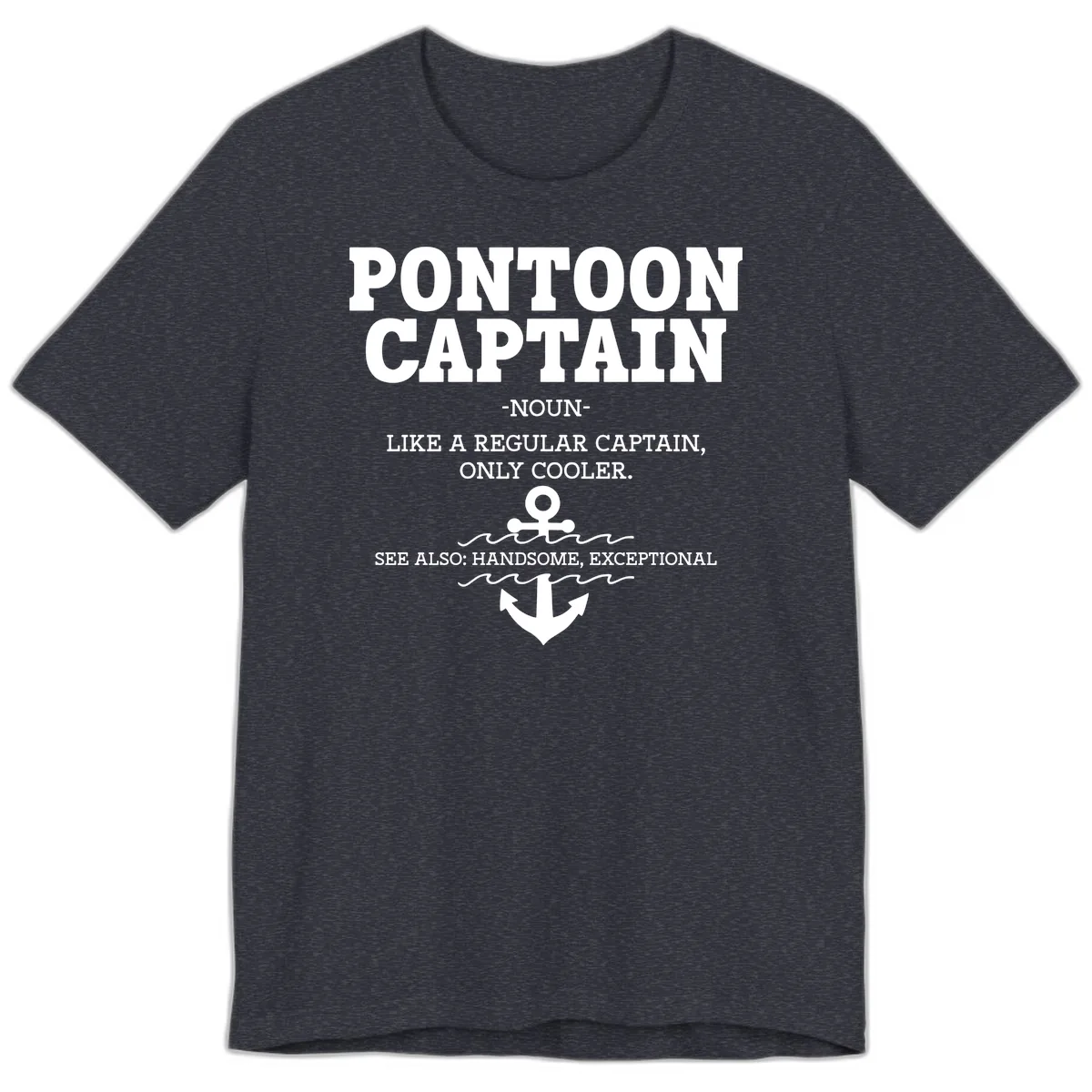 Pontoon Captain Noun Definition Premium T-Shirt in Heather Navy