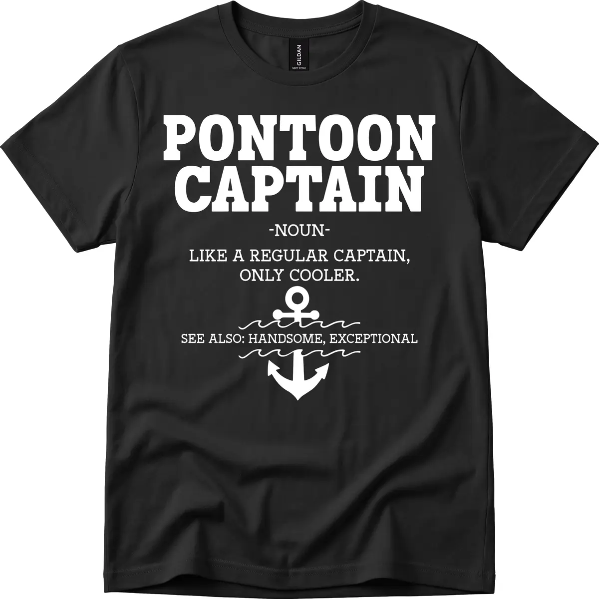 Pontoon Captain Noun Definition T-Shirt in Black