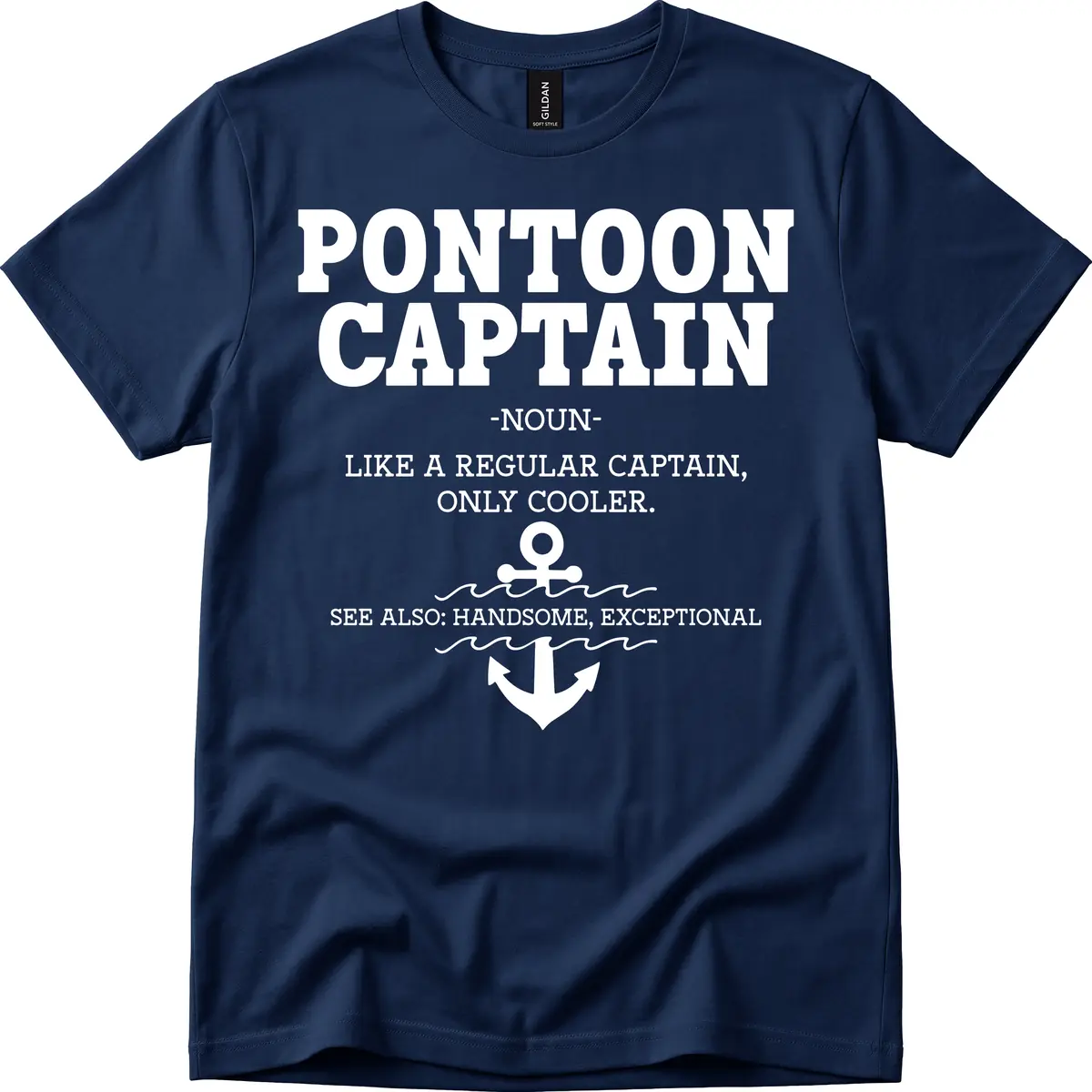 Pontoon Captain Noun Definition T-Shirt in Navy