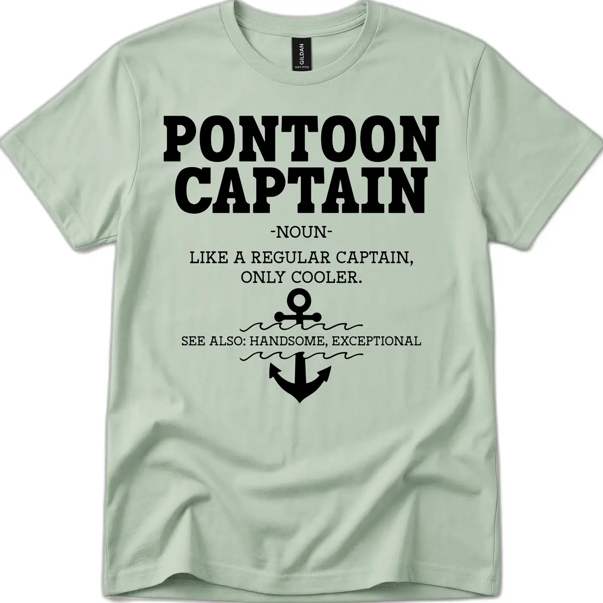 Pontoon Captain Noun Definition T-Shirt in Sage