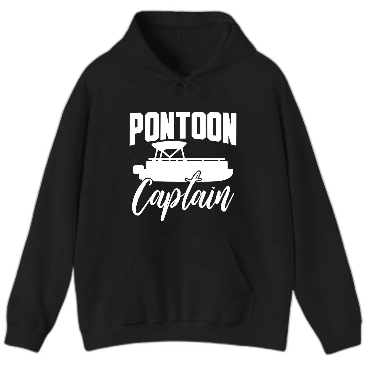 Pontoon Captain Boat Life Hoodie in Black