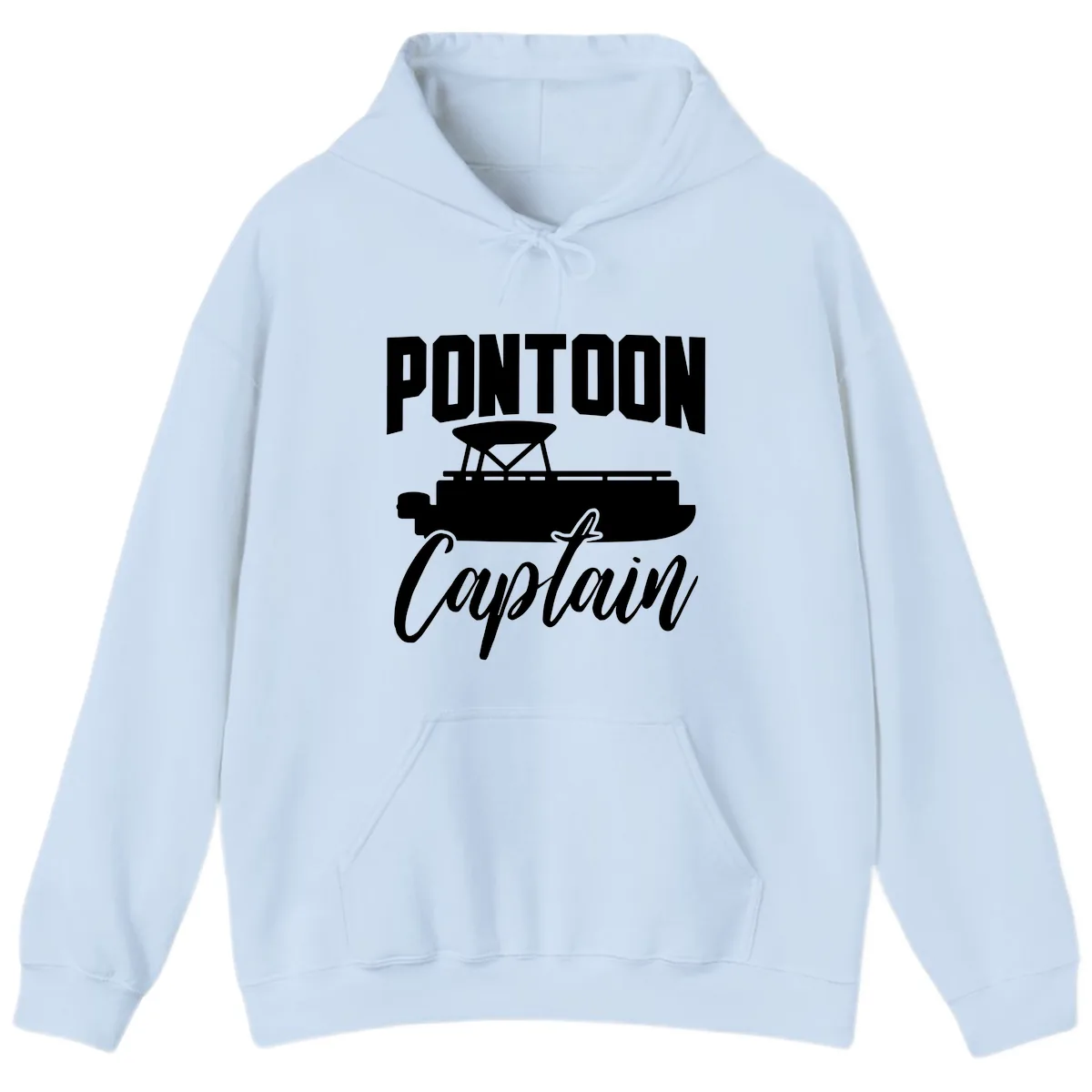 Pontoon Captain Boat Life Hoodie in Light Blue