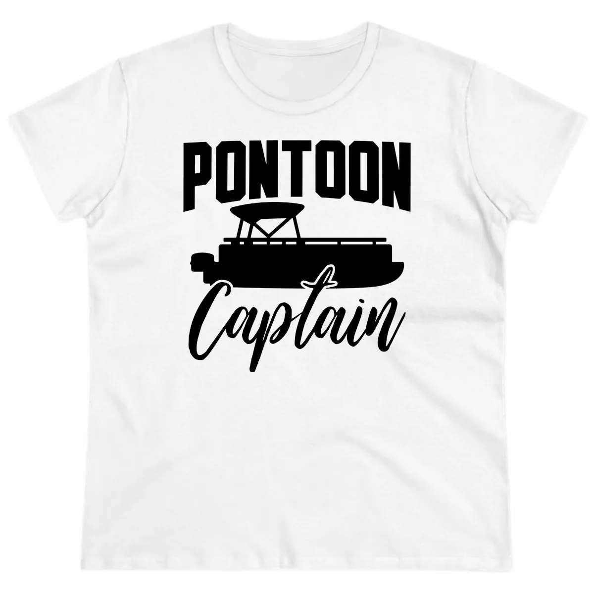 Pontoon Captain Boat Life Ladies Tee in White