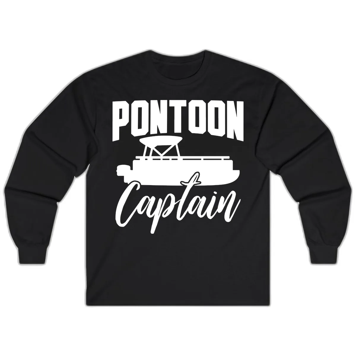 Pontoon Captain Boat Life Long Sleeve in Black