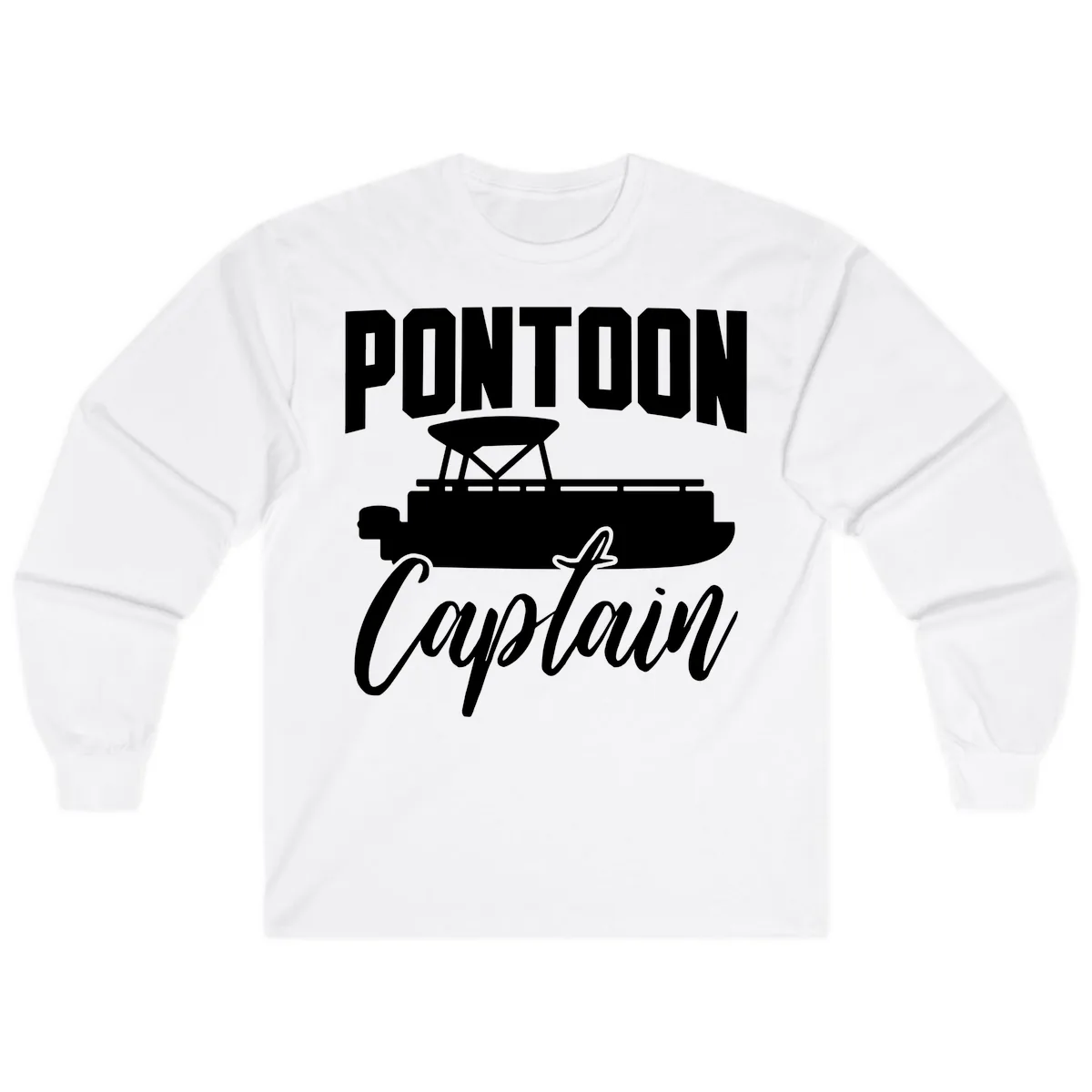 Pontoon Captain Boat Life Long Sleeve in White