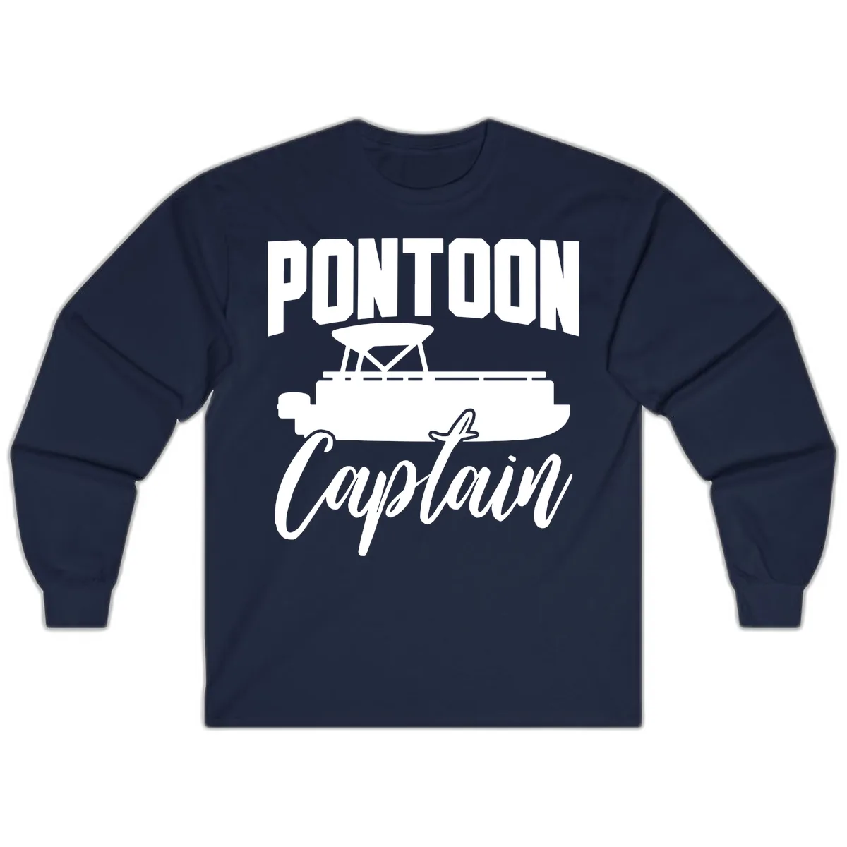 Pontoon Captain Boat Life Long Sleeve in Navy