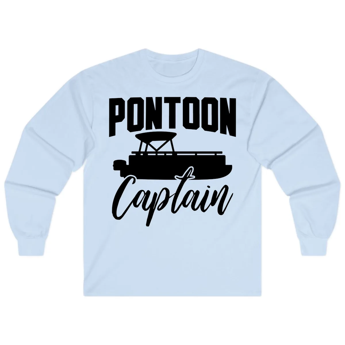Pontoon Captain Boat Life Long Sleeve in Light Blue