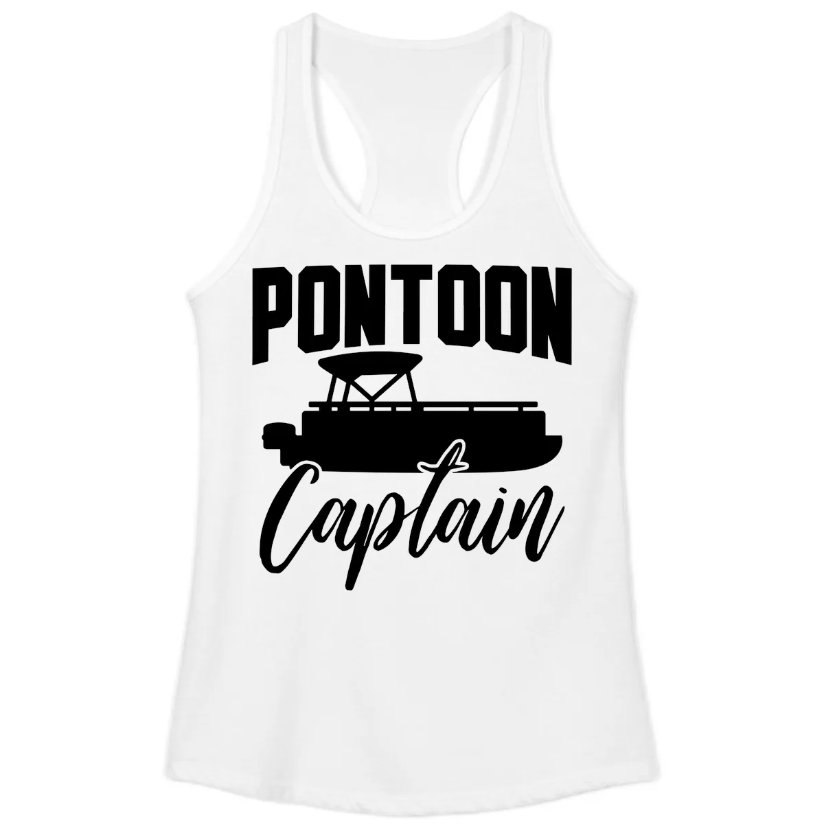 Pontoon Captain Boat Life Ladies Tank in White