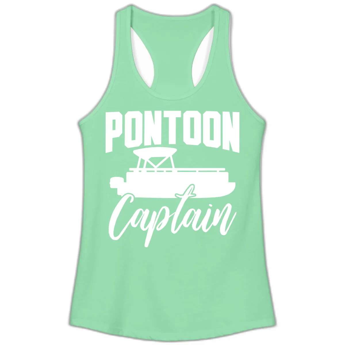Pontoon Captain Boat Life Ladies Tank in Solid Mint