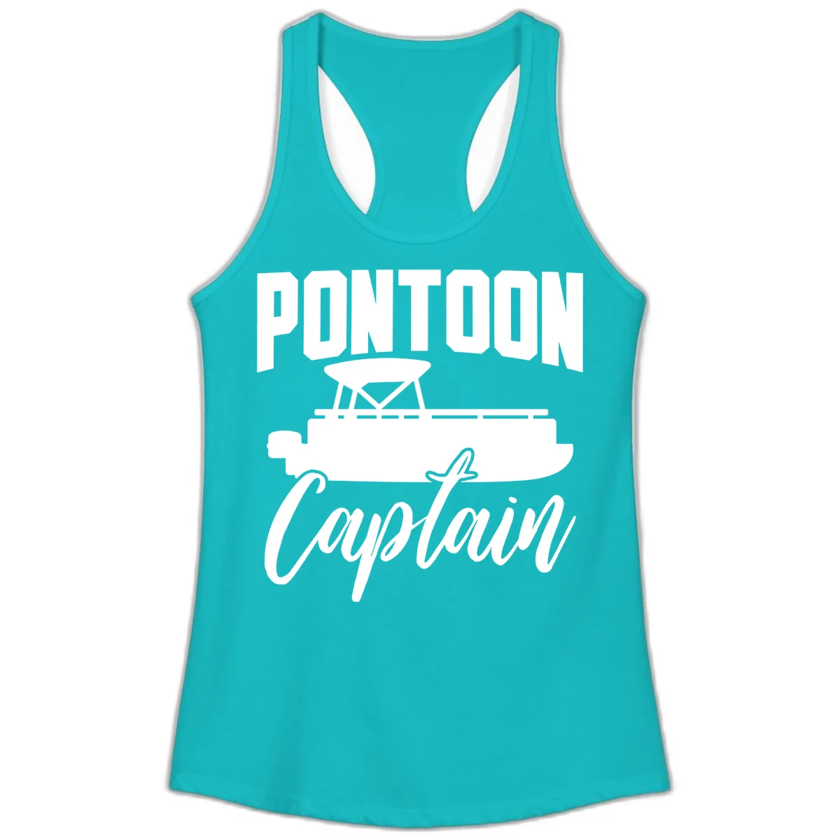 Pontoon Captain Boat Life Ladies Tank in Tahiti Blue