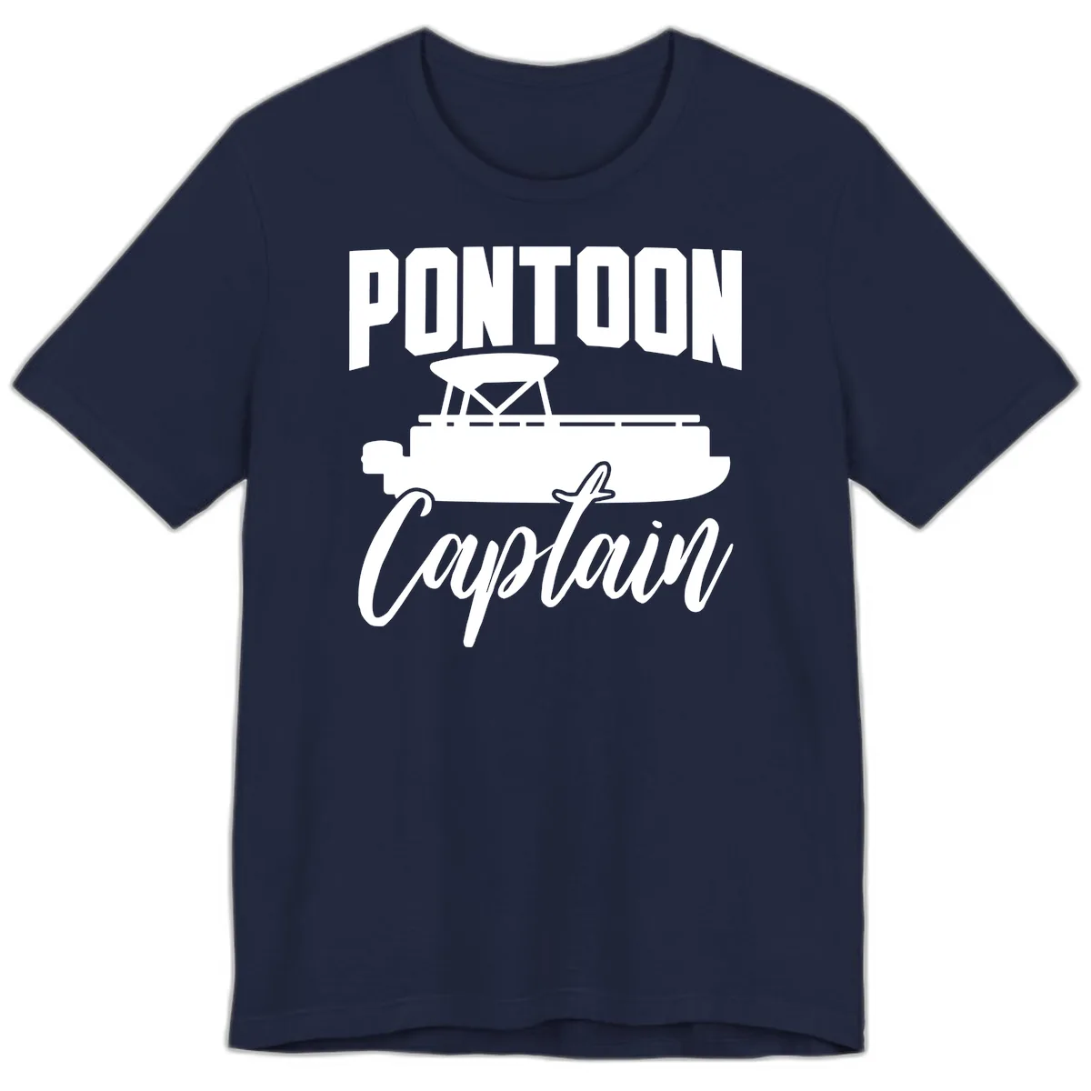 Pontoon Captain Boat Life Premium T-Shirt in Navy