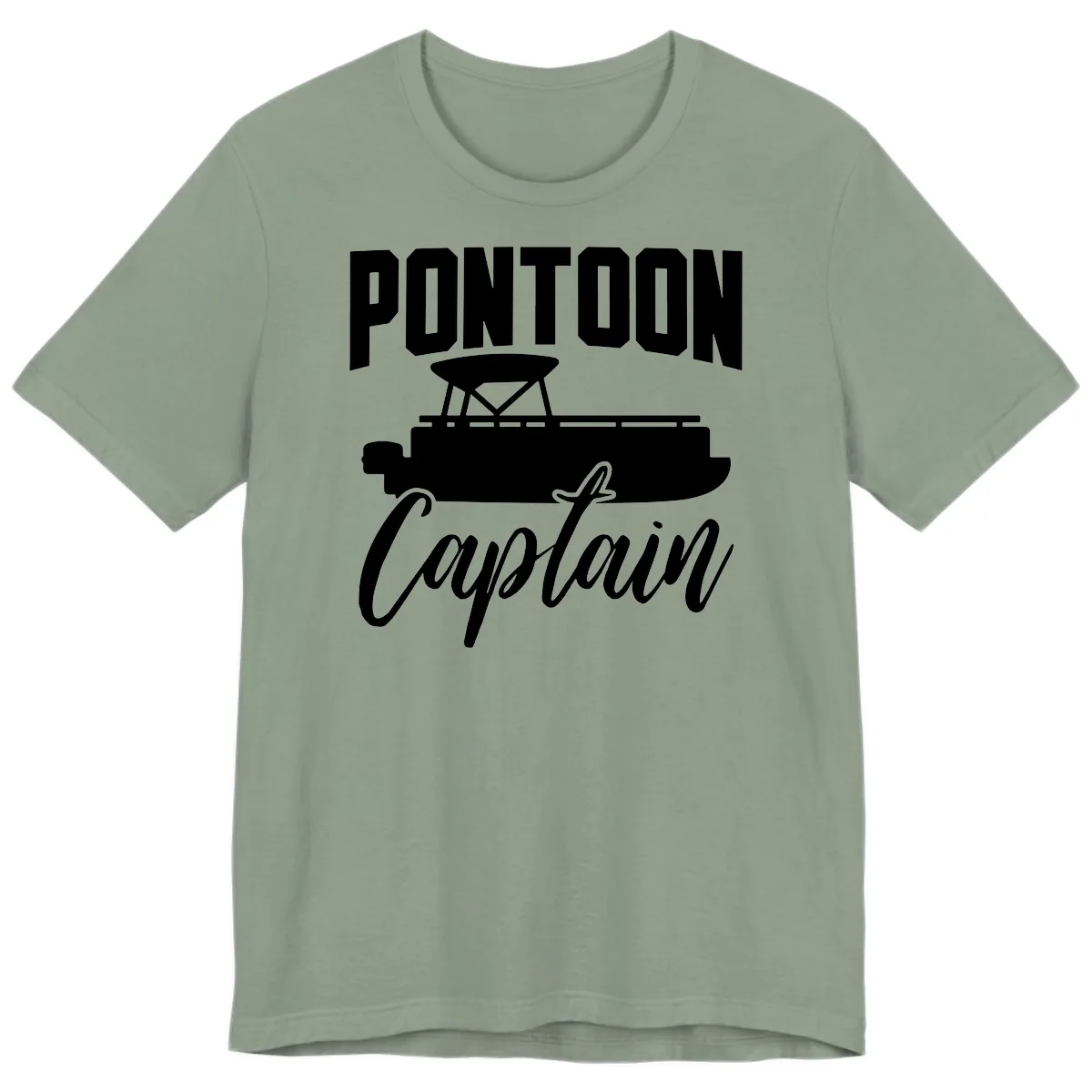 Pontoon Captain Boat Life Premium T-Shirt in Sage