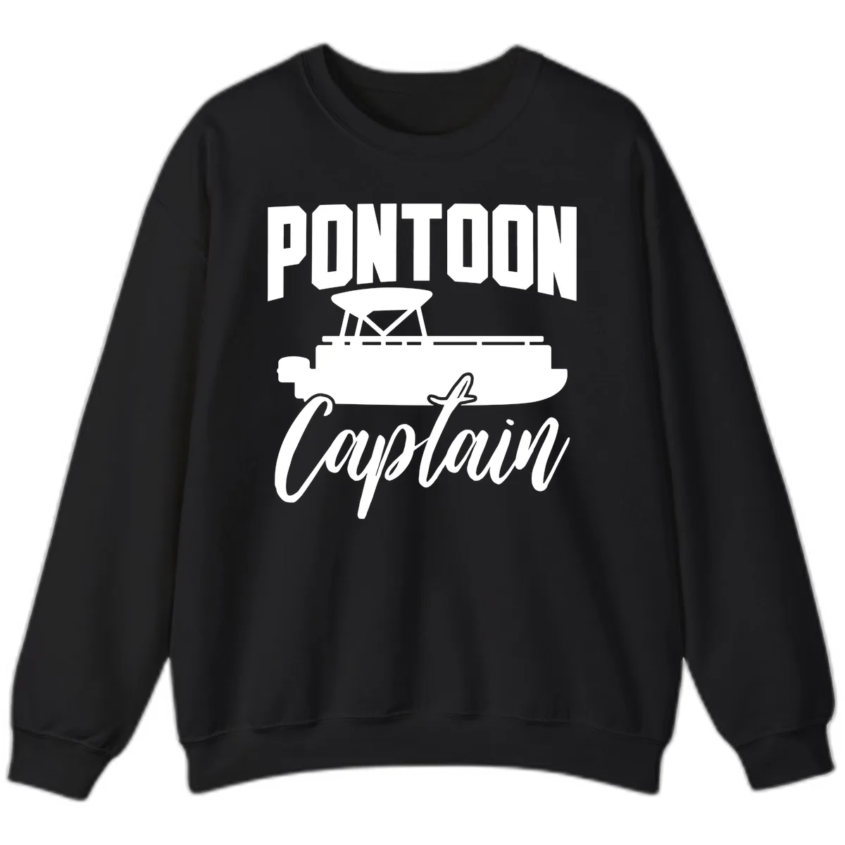 Pontoon Captain Boat Life Sweatshirt in Black