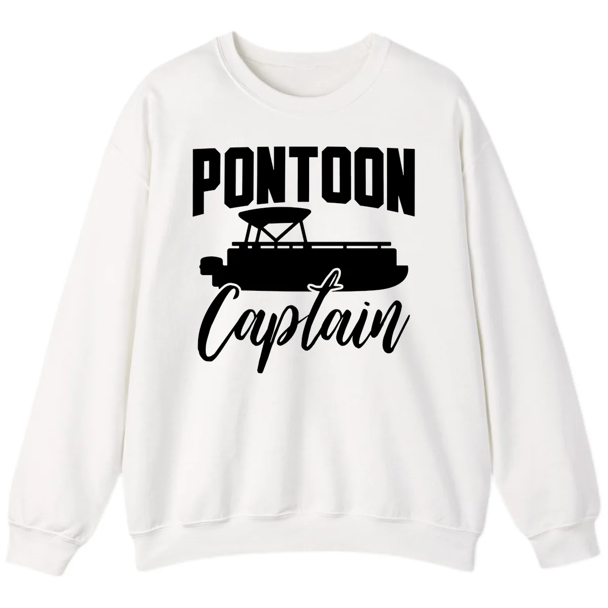 Pontoon Captain Boat Life Sweatshirt in White