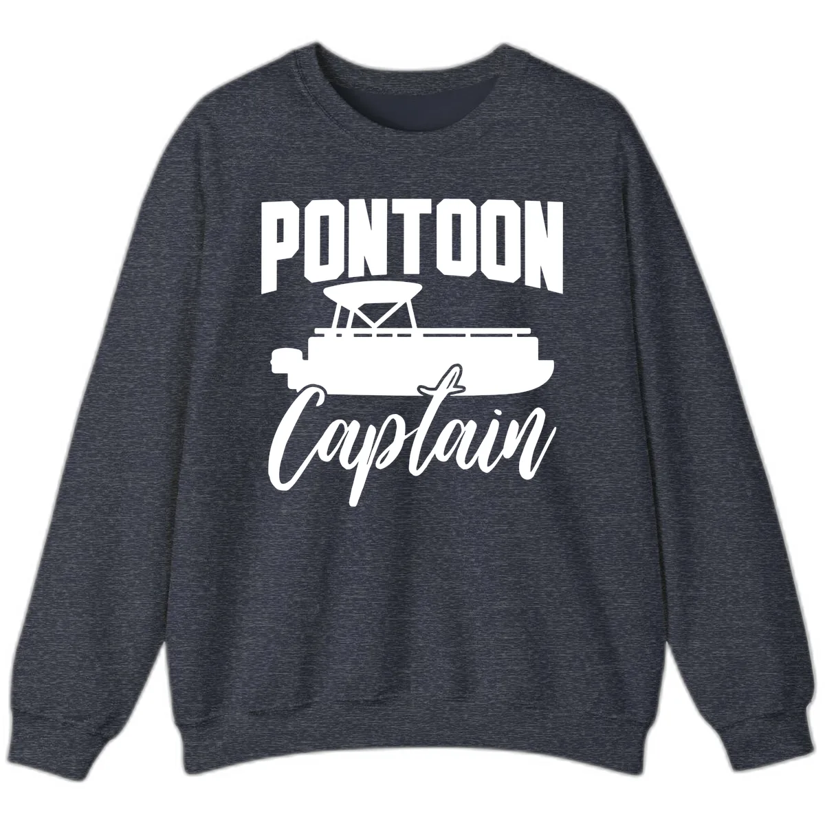 Pontoon Captain Boat Life Sweatshirt in Heather Sport Dark Navy