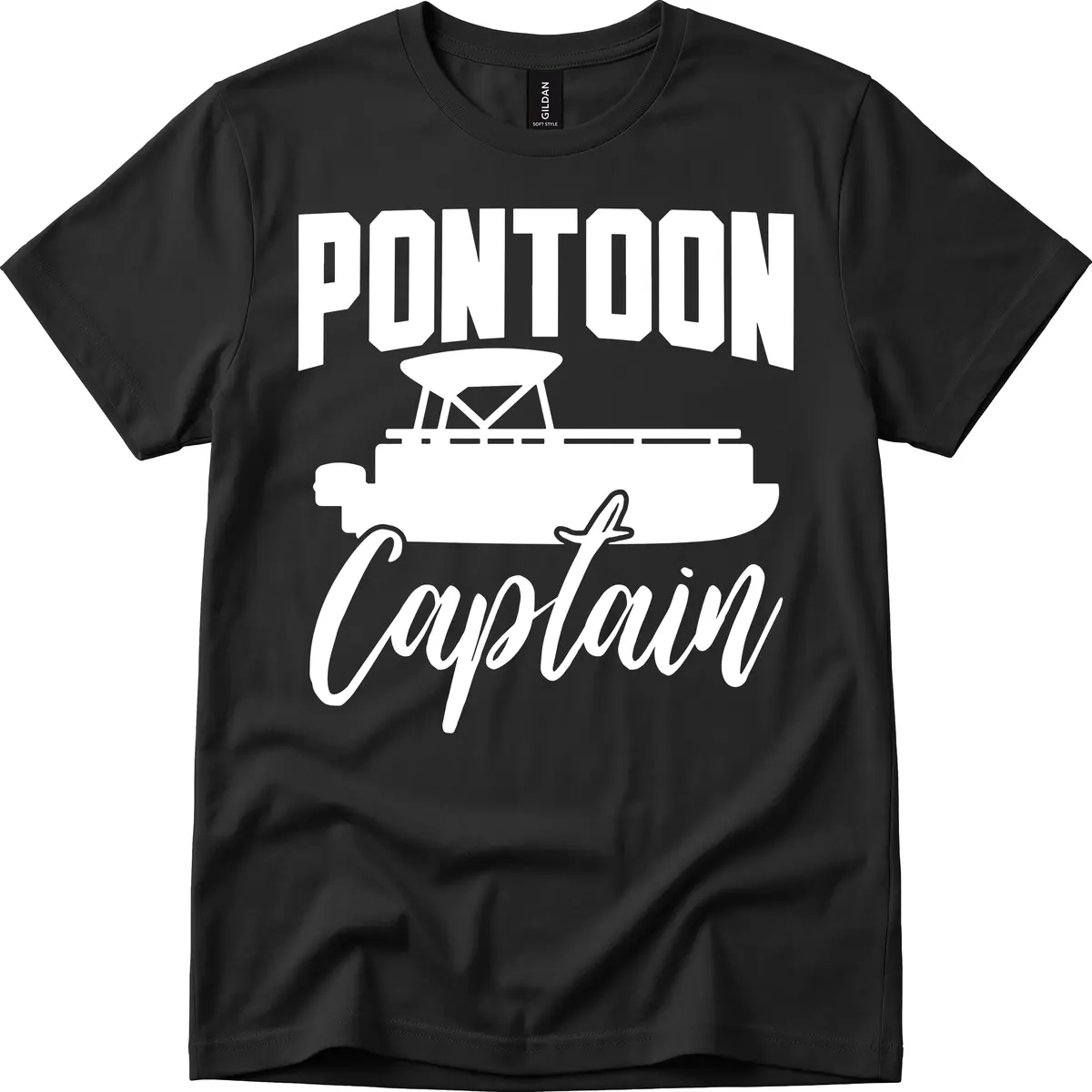 Pontoon Captain Boat Life T-Shirt in Black