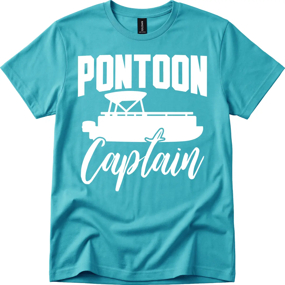 Pontoon Captain Boat Life T-Shirt in Tropical Blue