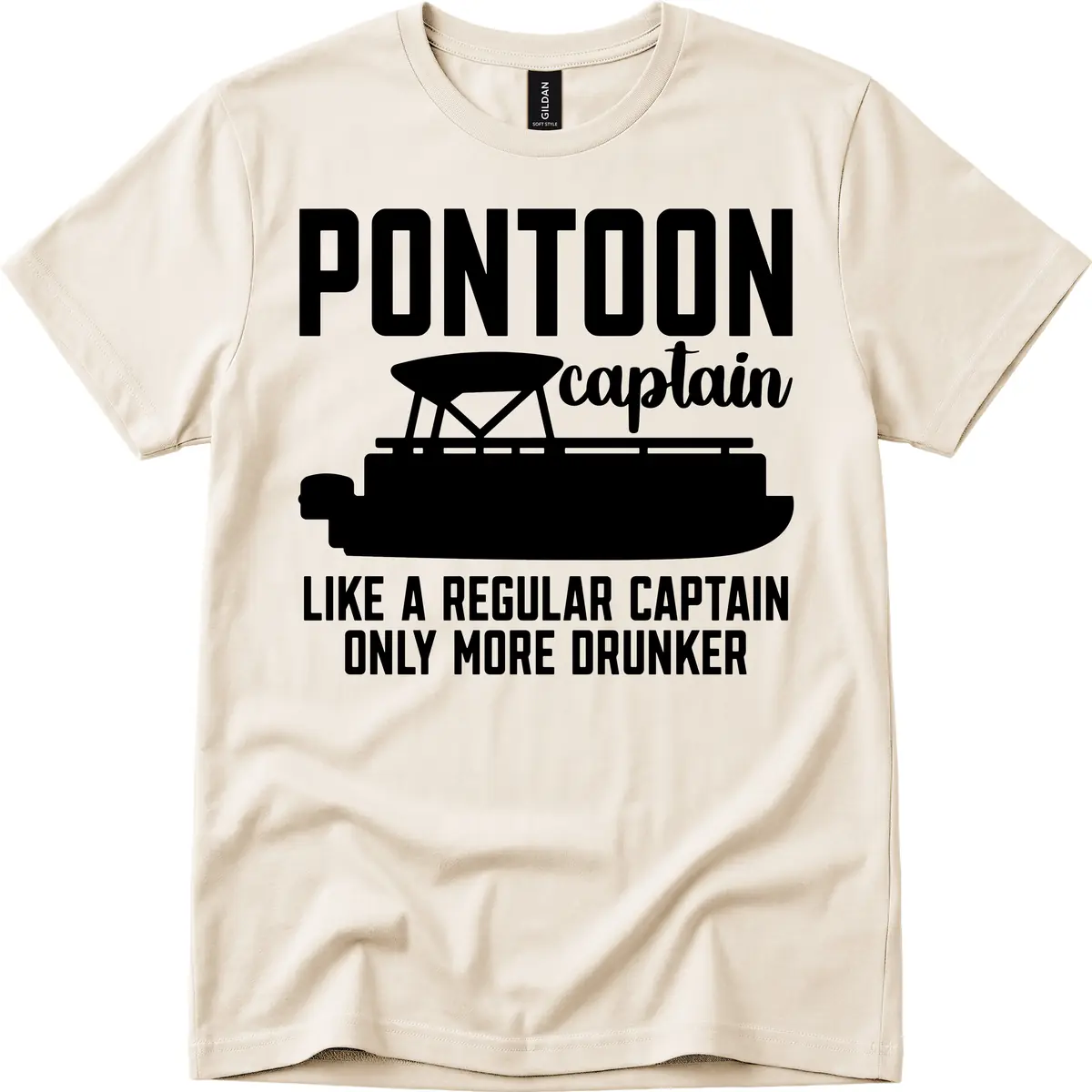 Pontoon Captain Like A Regular Captain Only More Drunker T-Shirt in Natural