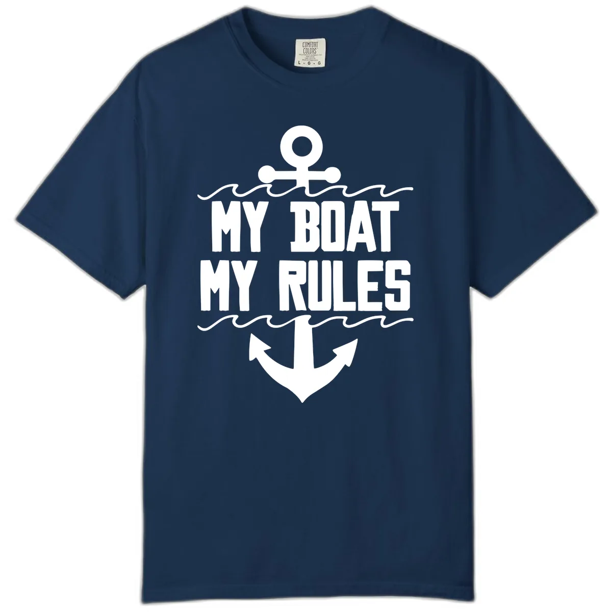 My Boat My Rules Anchor Design Comfort Color in Navy