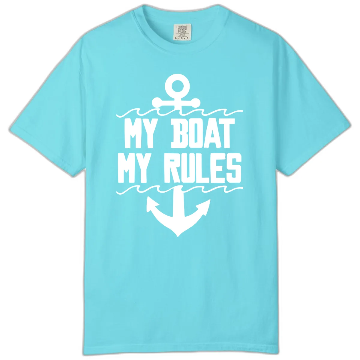 My Boat My Rules Anchor Design Comfort Color in Lagoon Blue