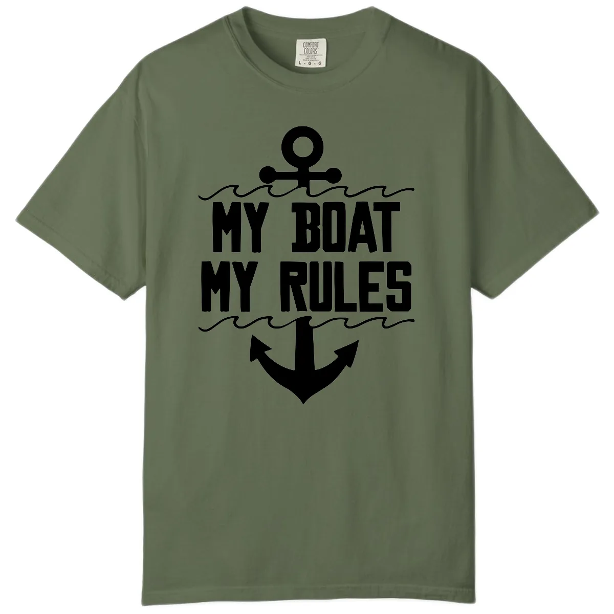 My Boat My Rules Anchor Design Comfort Color in Sage