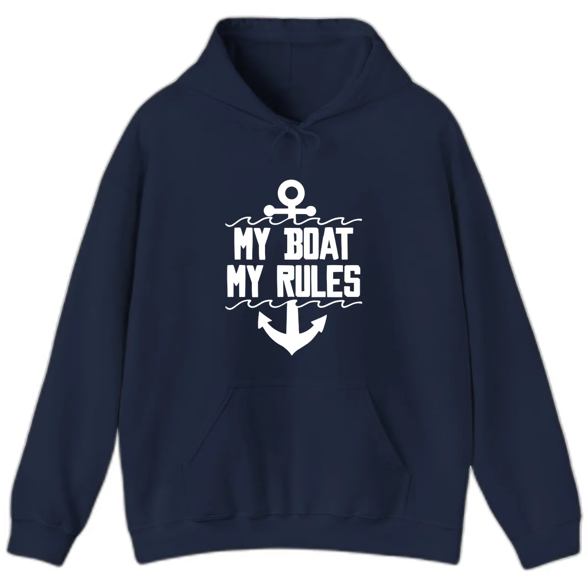 My Boat My Rules Anchor Design Hoodie in Navy