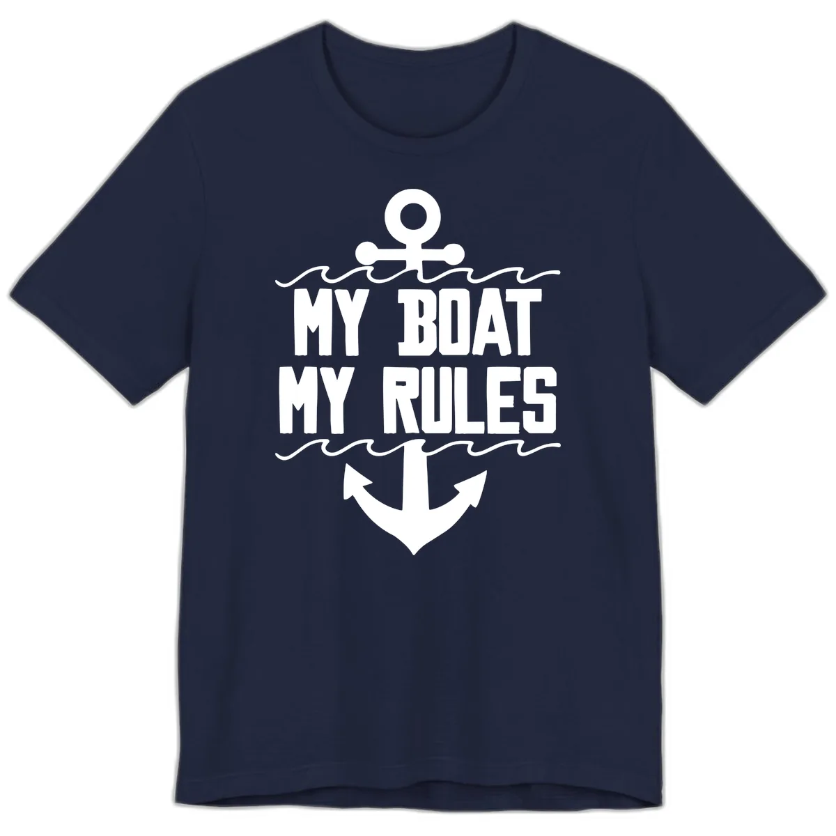 My Boat My Rules Anchor Design Premium T-Shirt in Navy