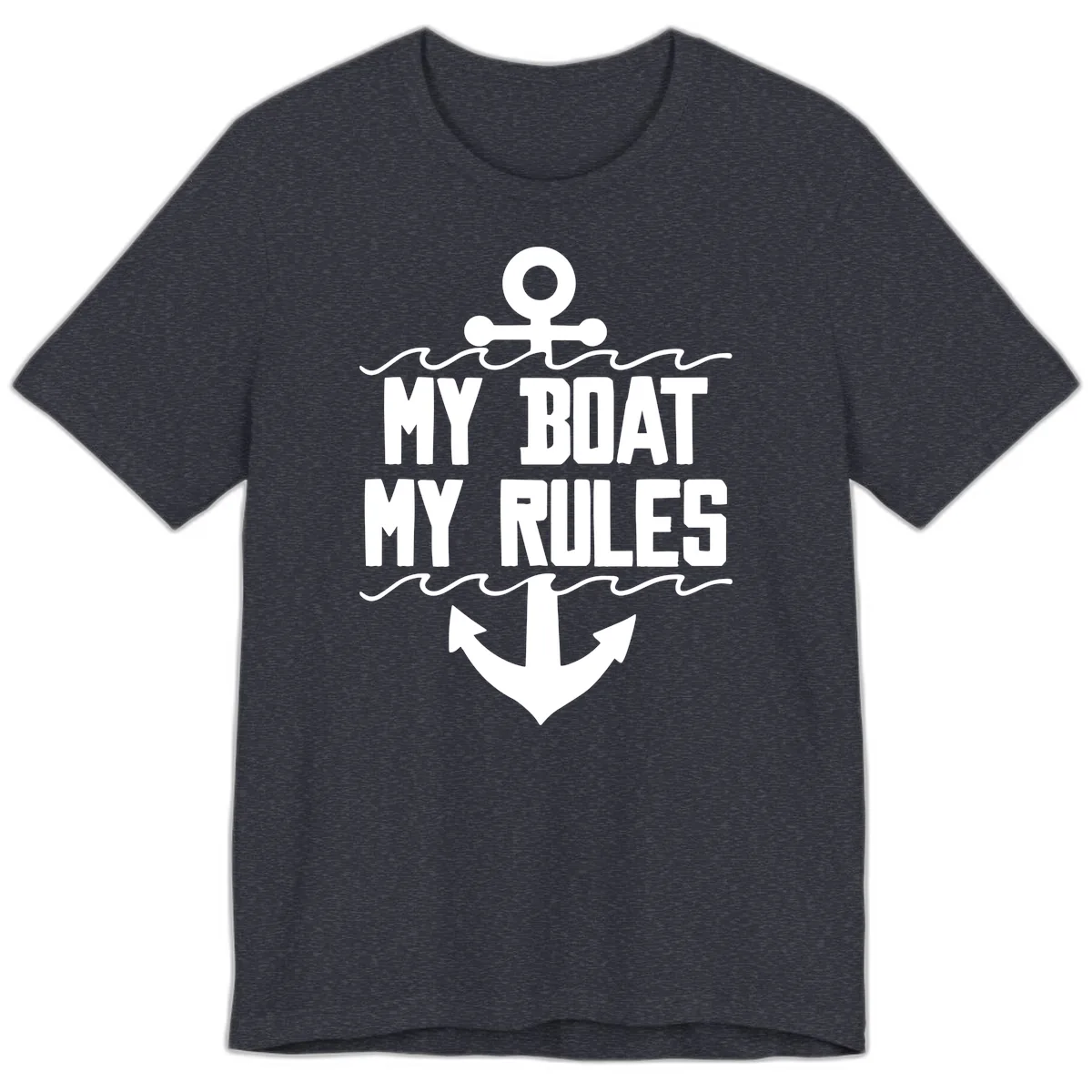 My Boat My Rules Anchor Design Premium T-Shirt in Heather Navy