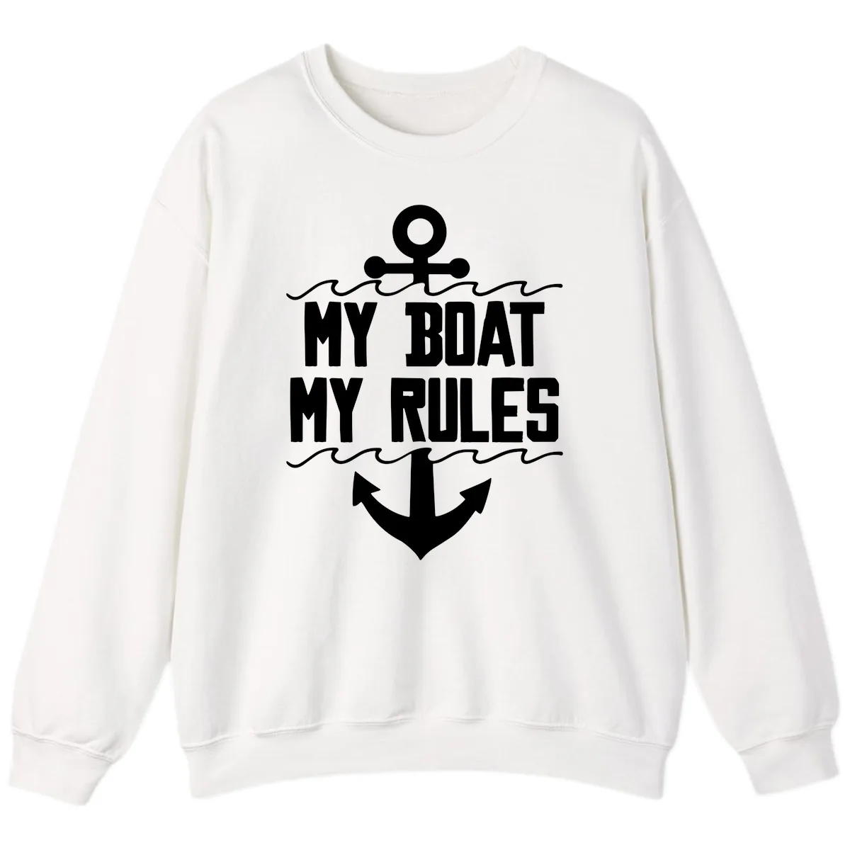 My Boat My Rules Anchor Design Sweatshirt in White