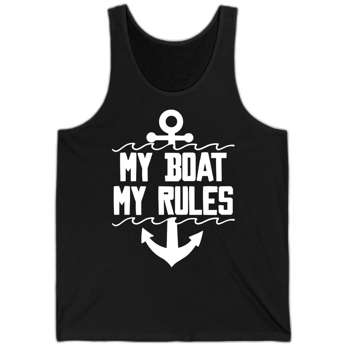 My Boat My Rules Anchor Design Tank in Black