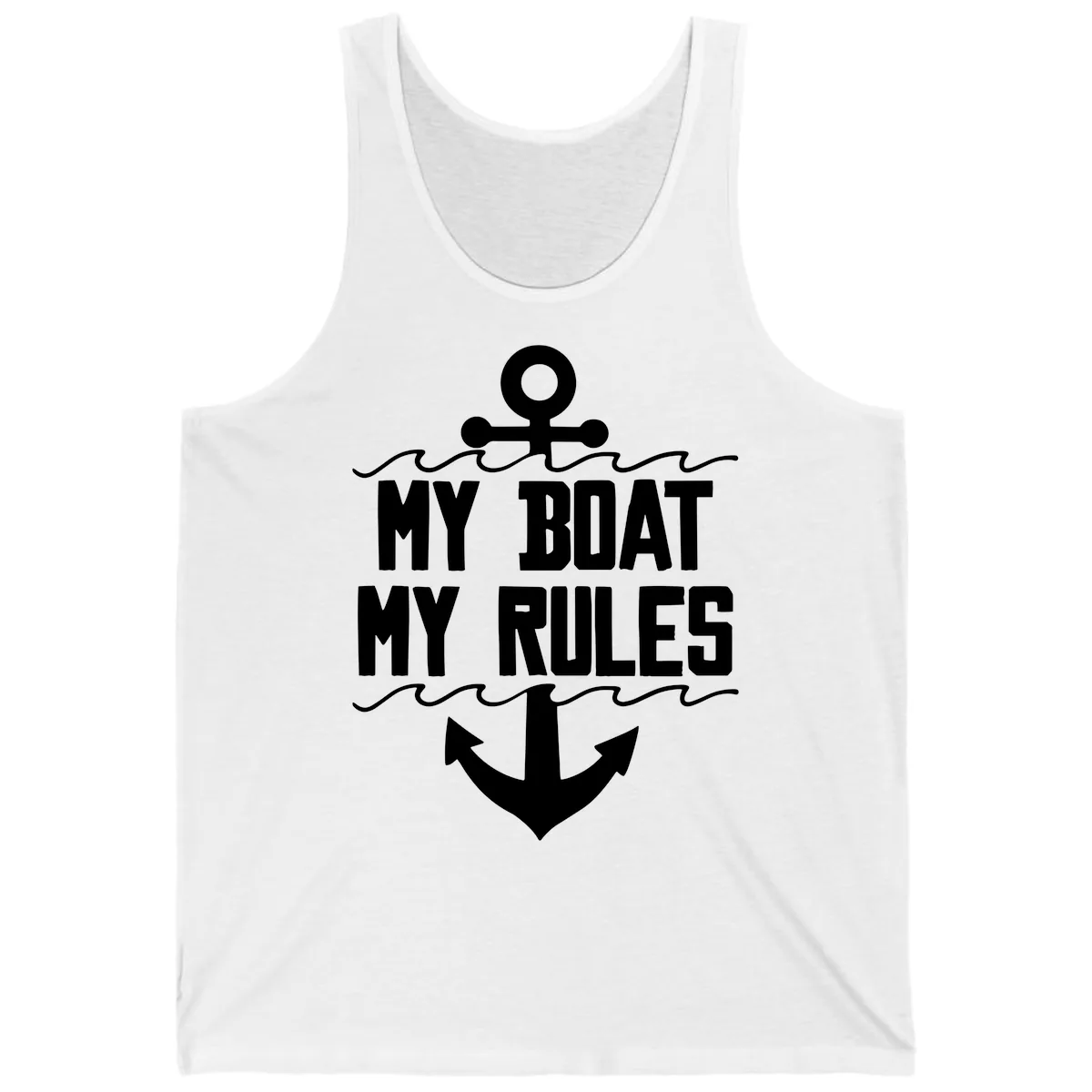 My Boat My Rules Anchor Design Tank in White