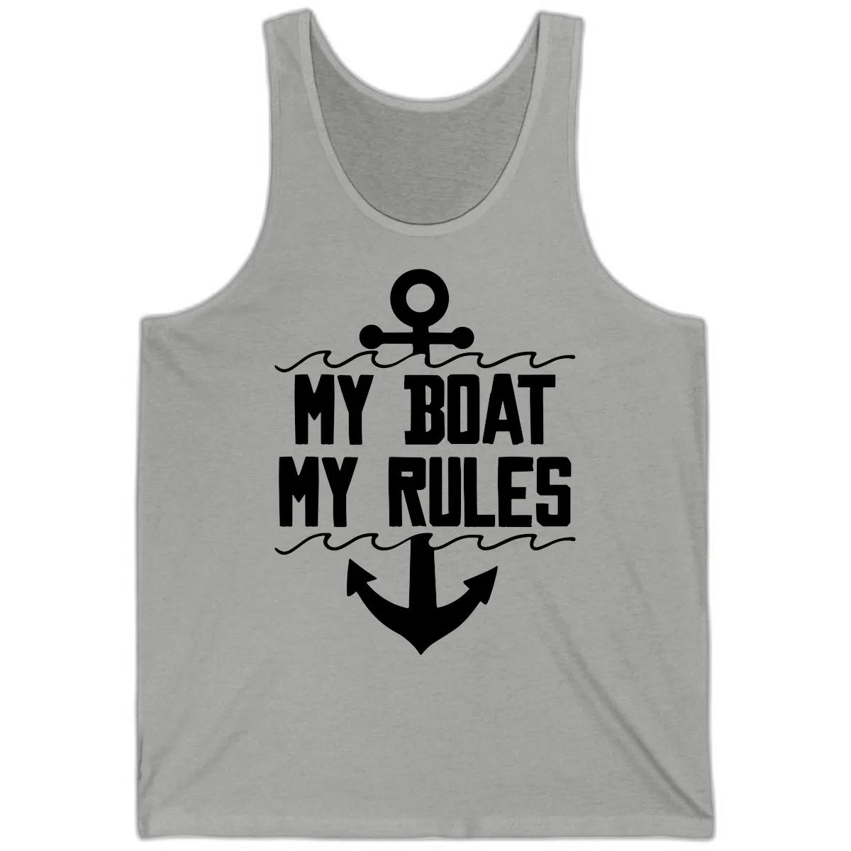 My Boat My Rules Anchor Design Tank in Athletic Heather