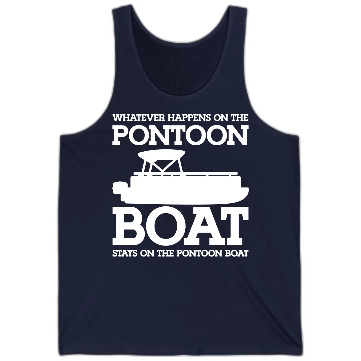 Whatever Happens On The Pontoon Boat Tank in Navy